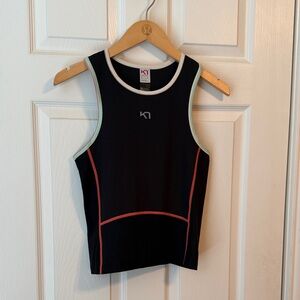 Kari Traa Black Tank Top with Red and Green Accents